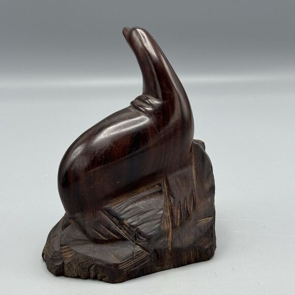 Vintage Hand Carved Ironwood Seal Sea Lion Figurine Sculpture MCM Nautical 5.5"T - Picture 5 of 7